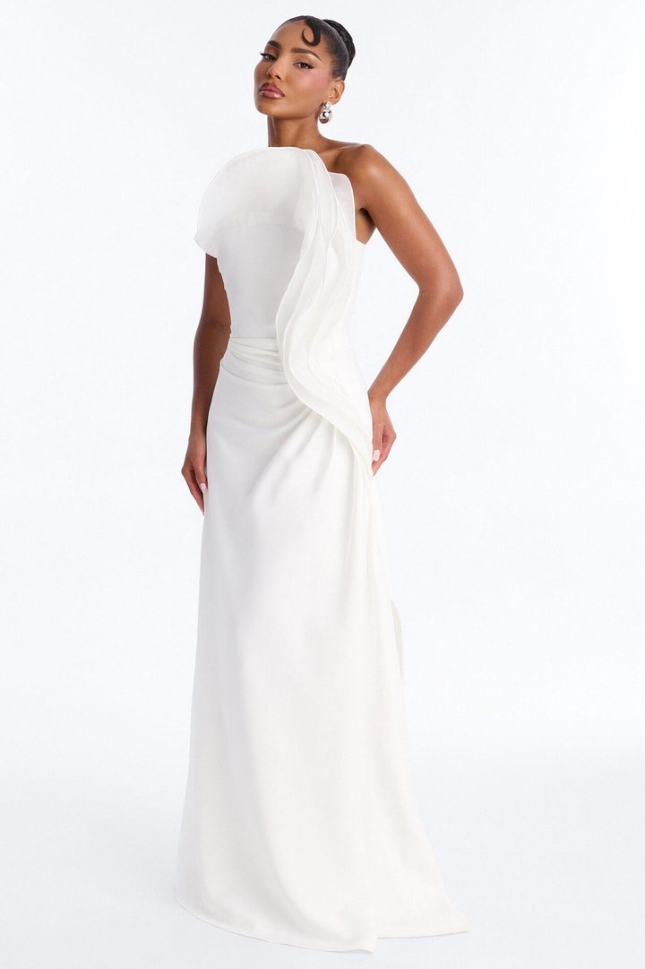 Timeless Era Ruffle Gown - White