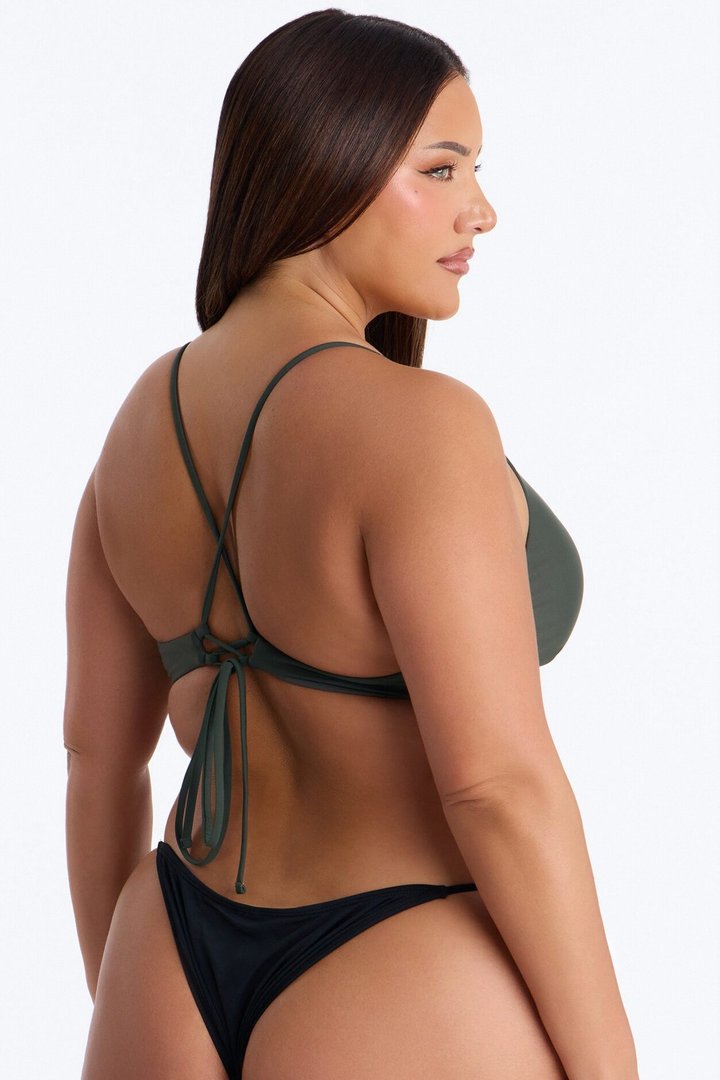Maui Mix And Match Scoop Bralette Bikini Top - Olive
