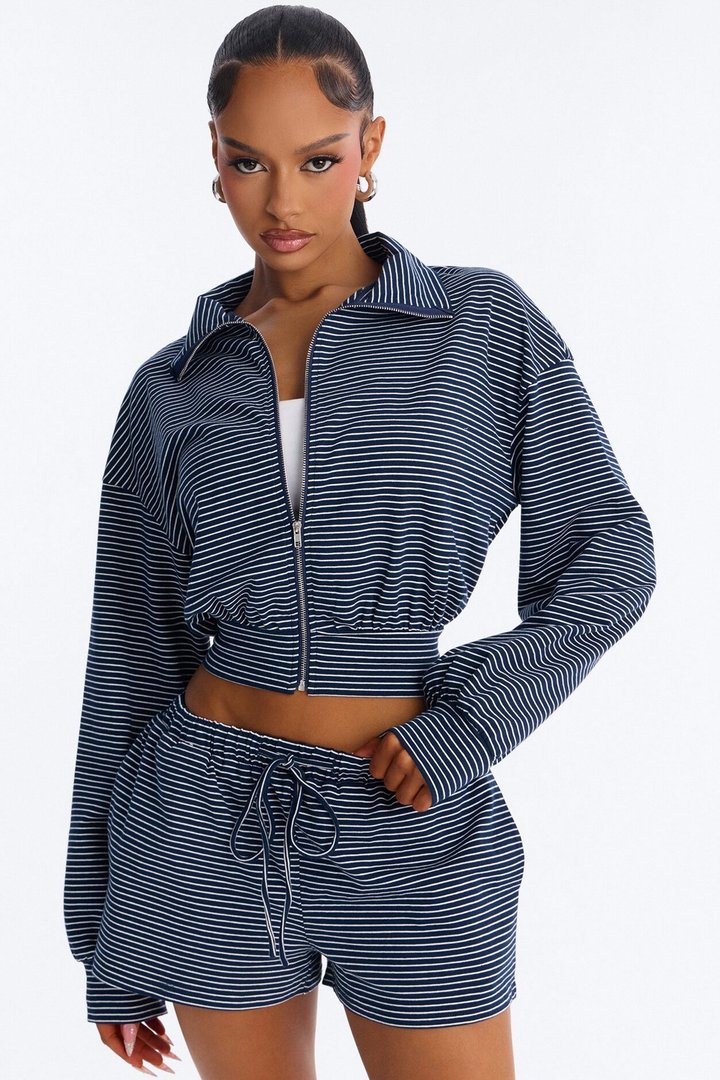 Kennedy Striped Short Set - Navy/combo