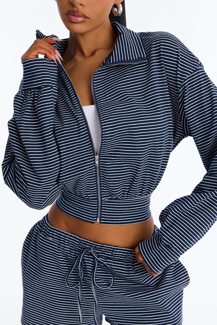 Kennedy Striped Short Set - Navy/combo