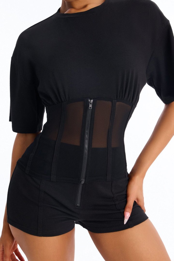 Corset Casual Short Set - Black