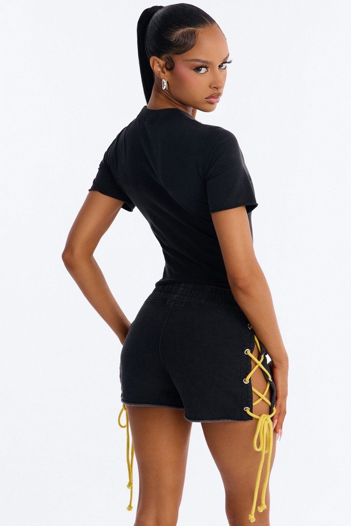 Street Diva Washed Short Set - Black