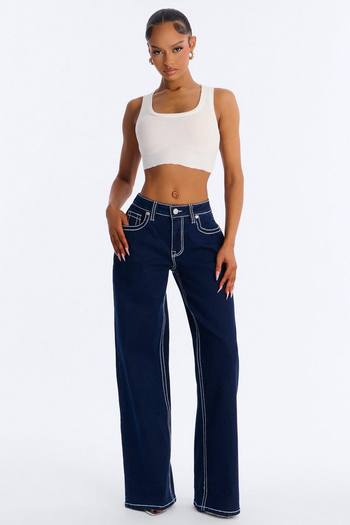 Keep It Simple Baggy Jeans - Dark Wash