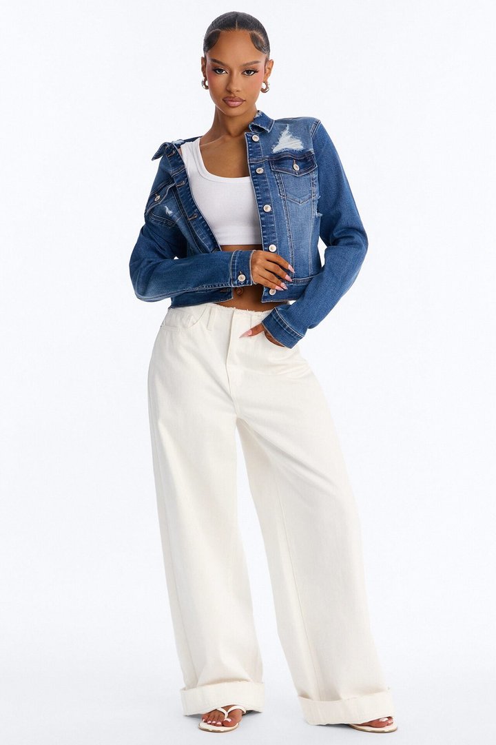 Go Getter Stretch Denim Jacket - Medium Wash
