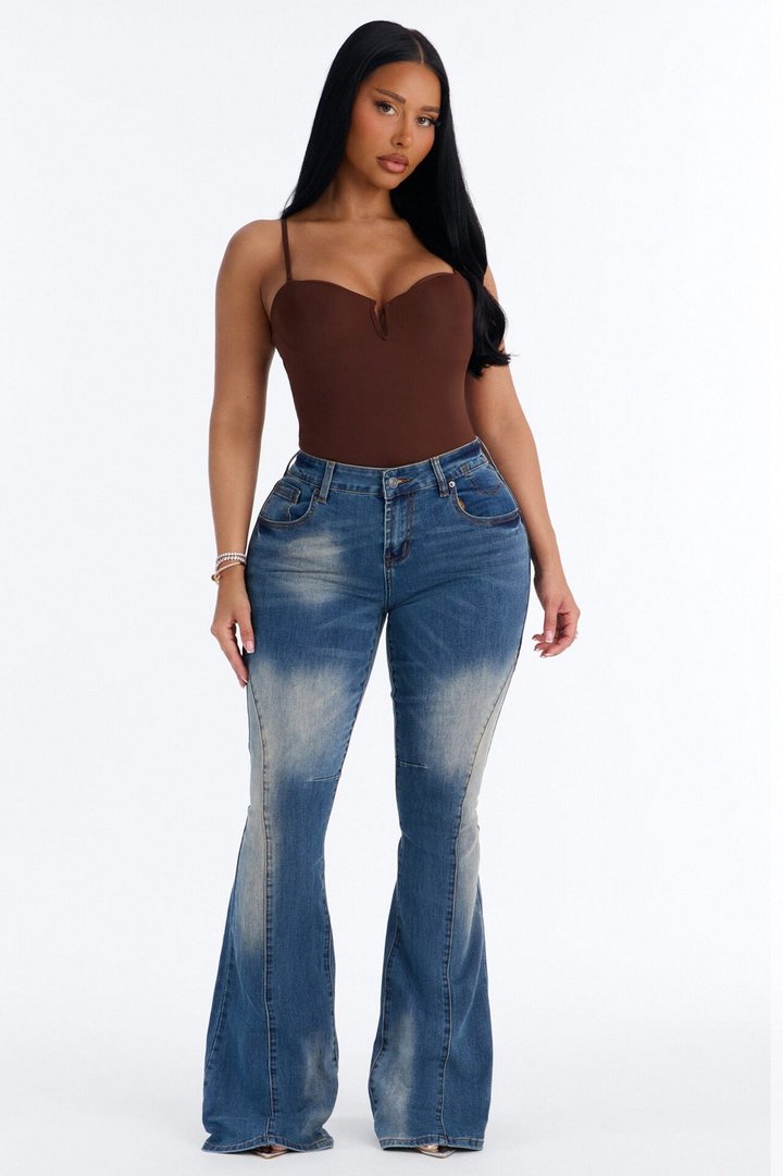 Raleigh Mid Rise Flare Jeans - Dark Wash