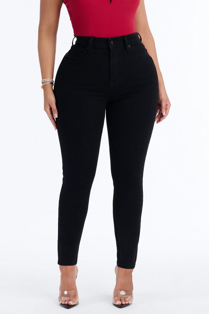 Miami Booty Lifting High Rise Stretch Skinny Jeans - Black