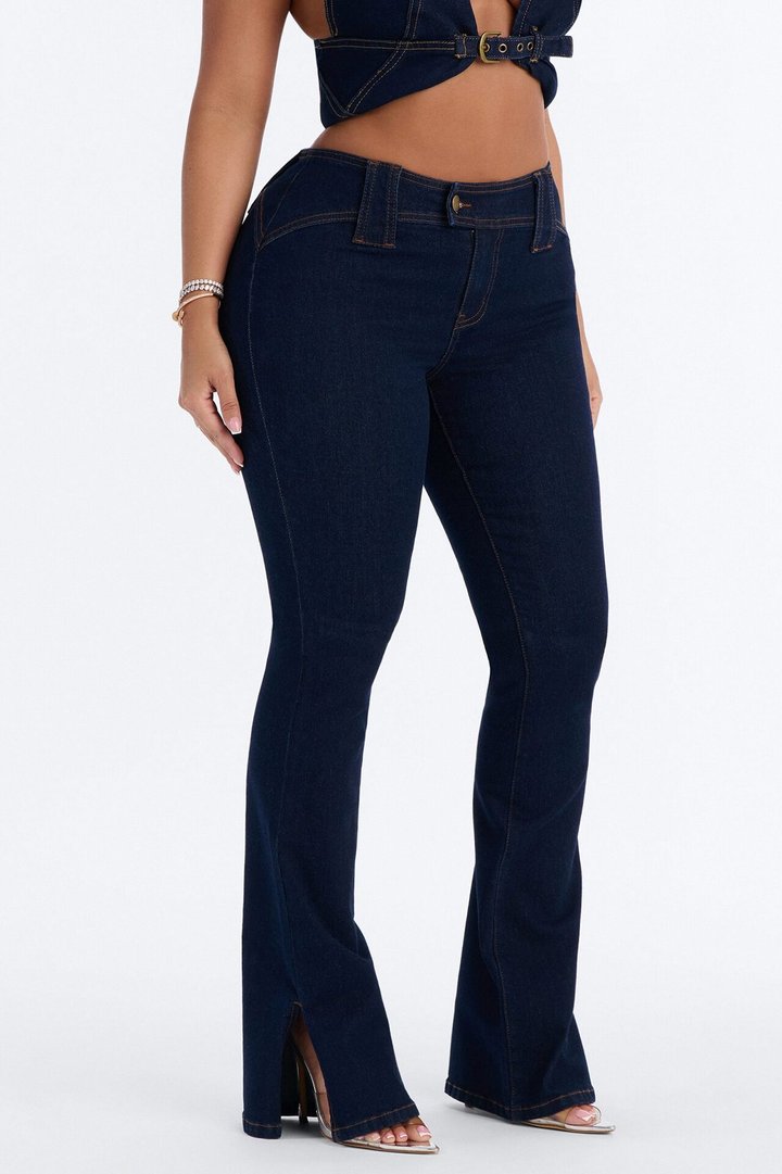 Hit It Compression Stretch Bootcut Jeans - Dark Wash