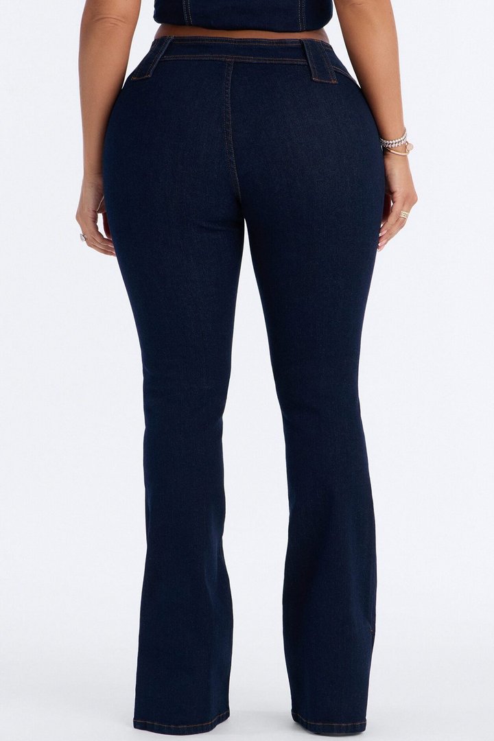 Hit It Compression Stretch Bootcut Jeans - Dark Wash