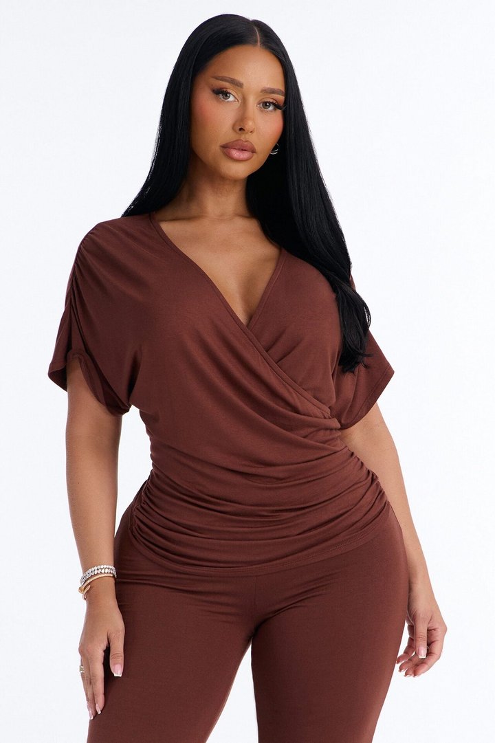 Carrie Cinched Capri Set - Brown