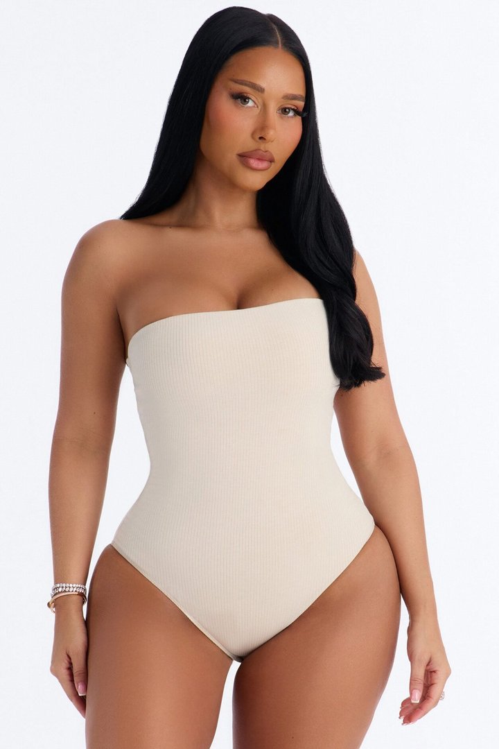 Demi Double Lined Tube Bodysuit - Stone