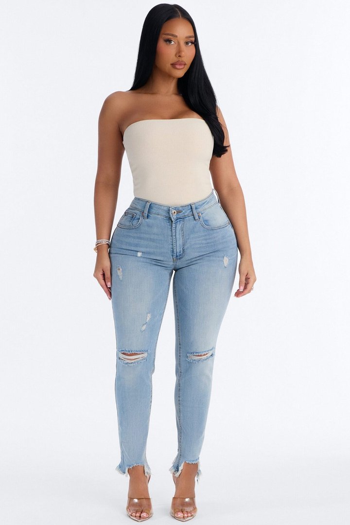 Demi Double Lined Tube Bodysuit - Stone