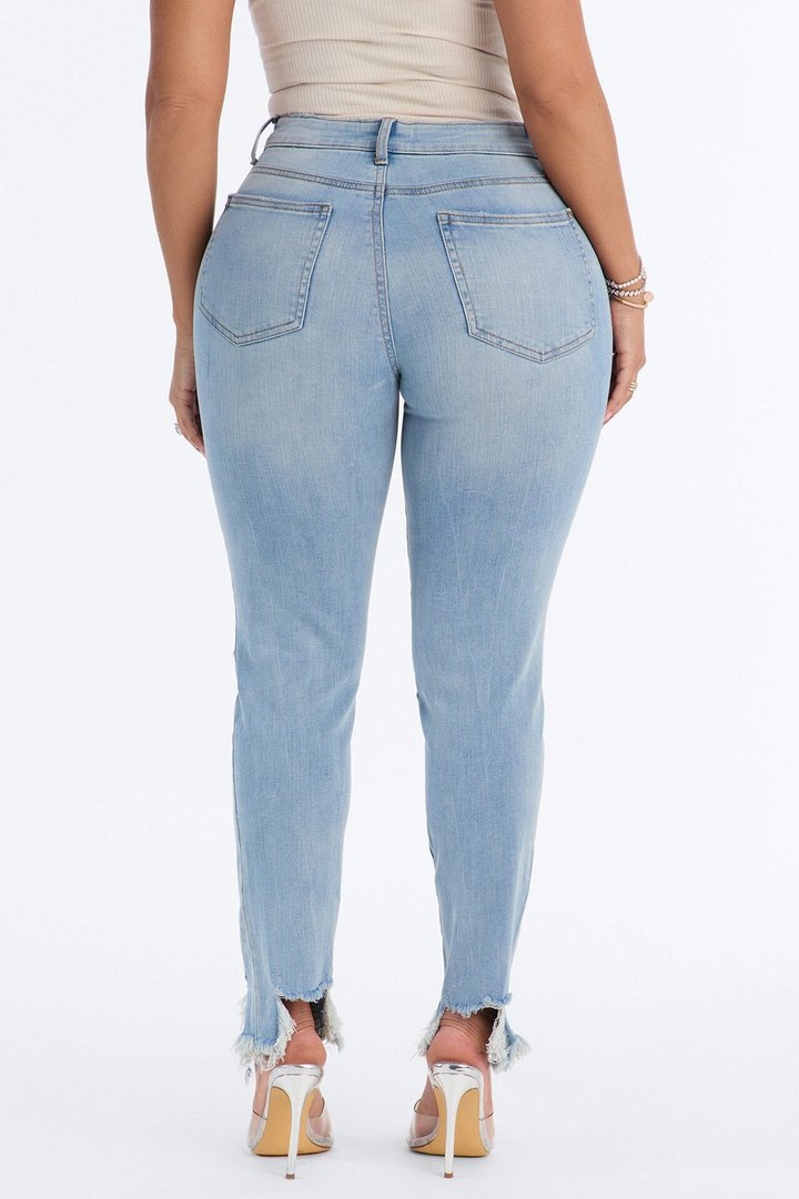 Sloane Stretch High Rise Ripped Skinny Jeans - Light Wash