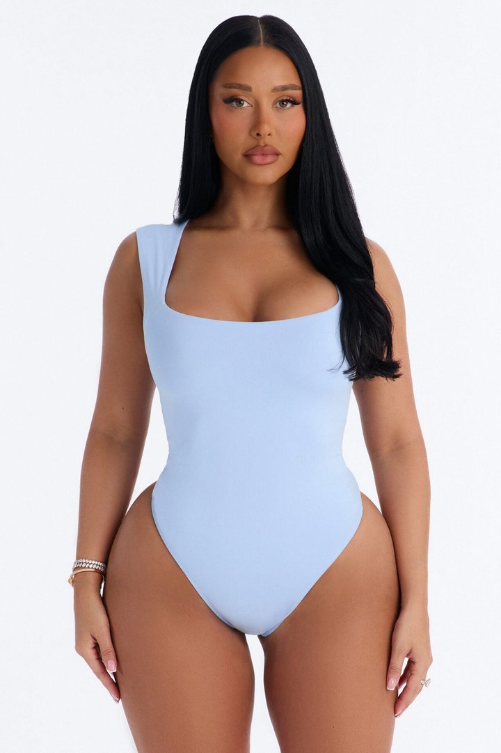 Serena Square Neck Bodysuit - Periwinkle