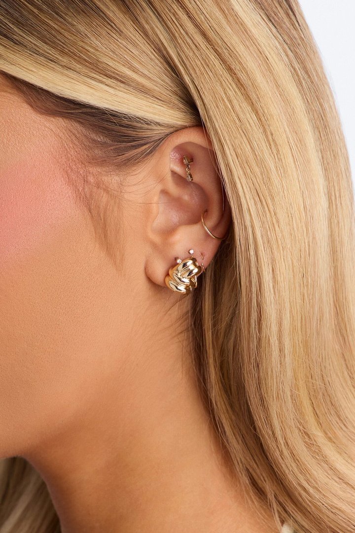 Oceana Trinkets 10 Pair Multi Earring Set - Gold