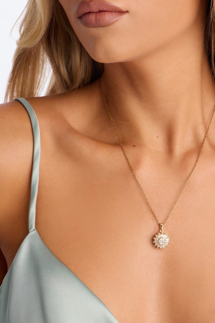 Sunshine Flower Necklace - Gold