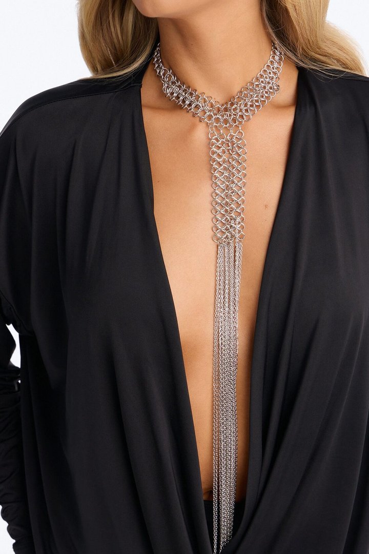 Sundown Sway Fringe Choker - Silver
