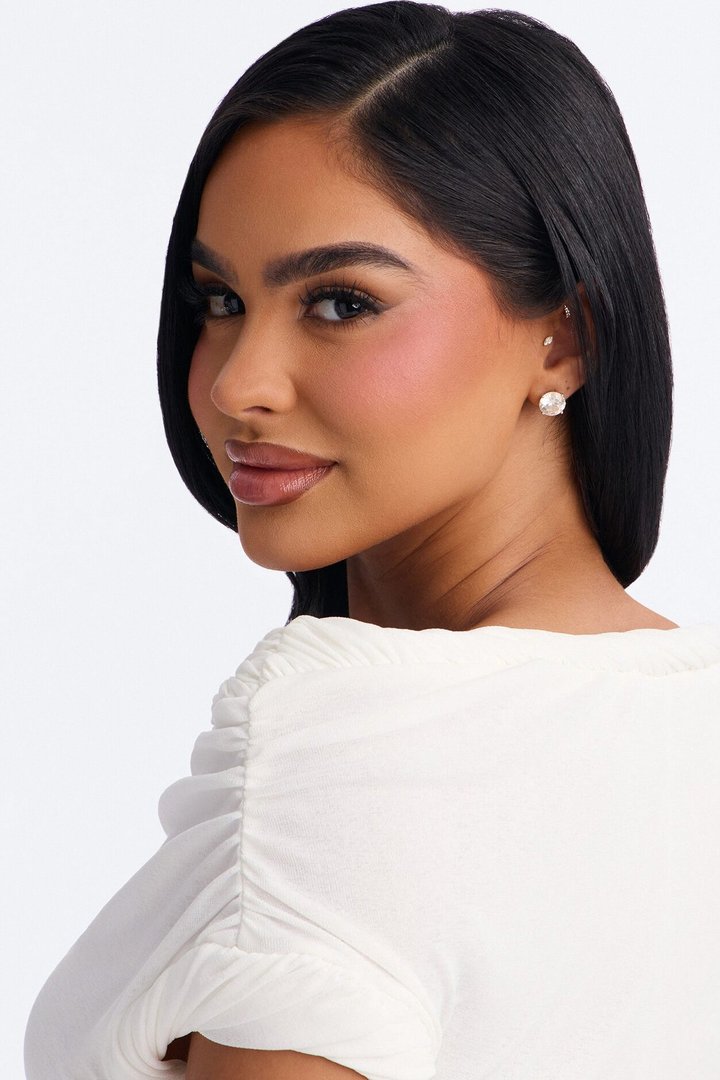 Guiselle Textured Twist Off Shoulder Top - White
