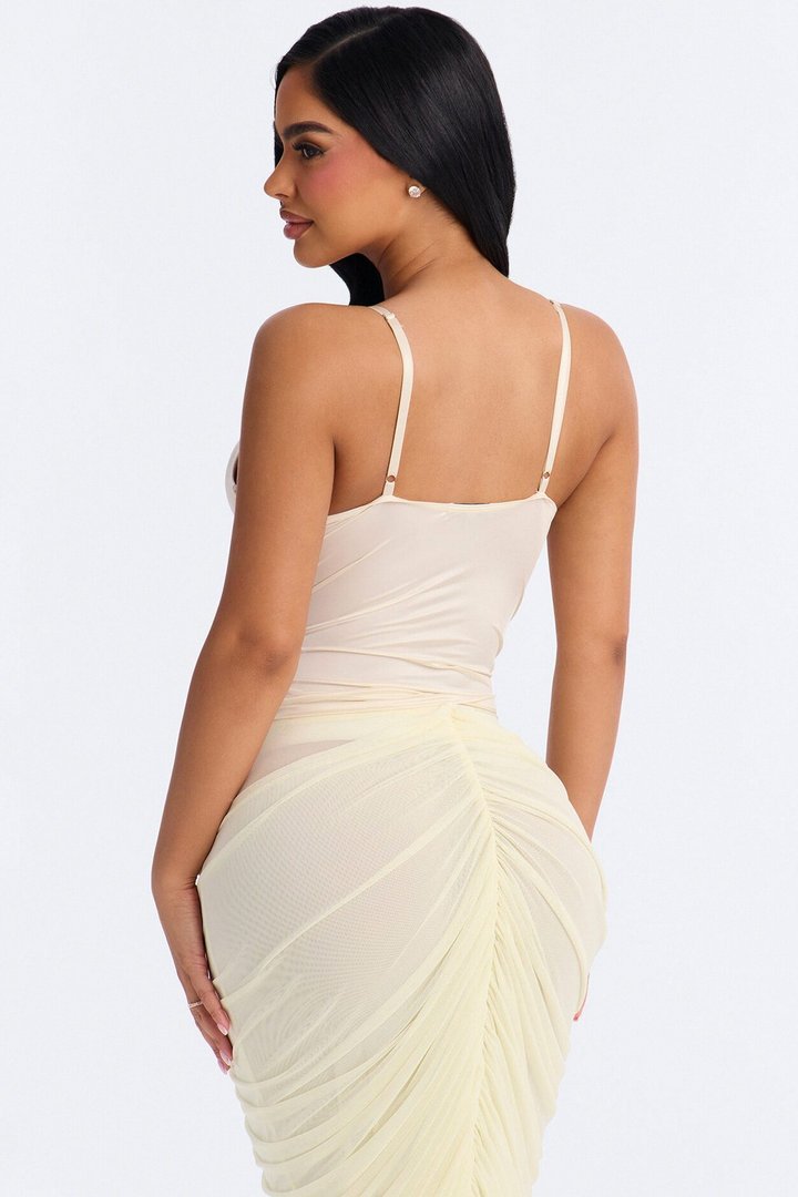 Catherine Sweetheart Satin Padded Top - Ivory