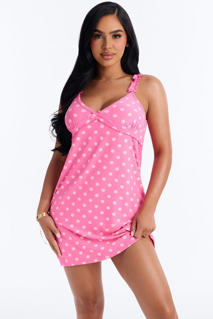 Lucky NightT PJ Sleep Dress - Hot Pink
