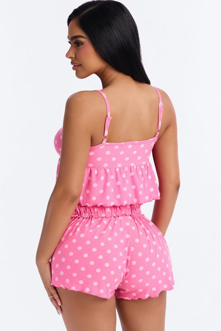 Lucky Night PJ Short Set - Hot Pink