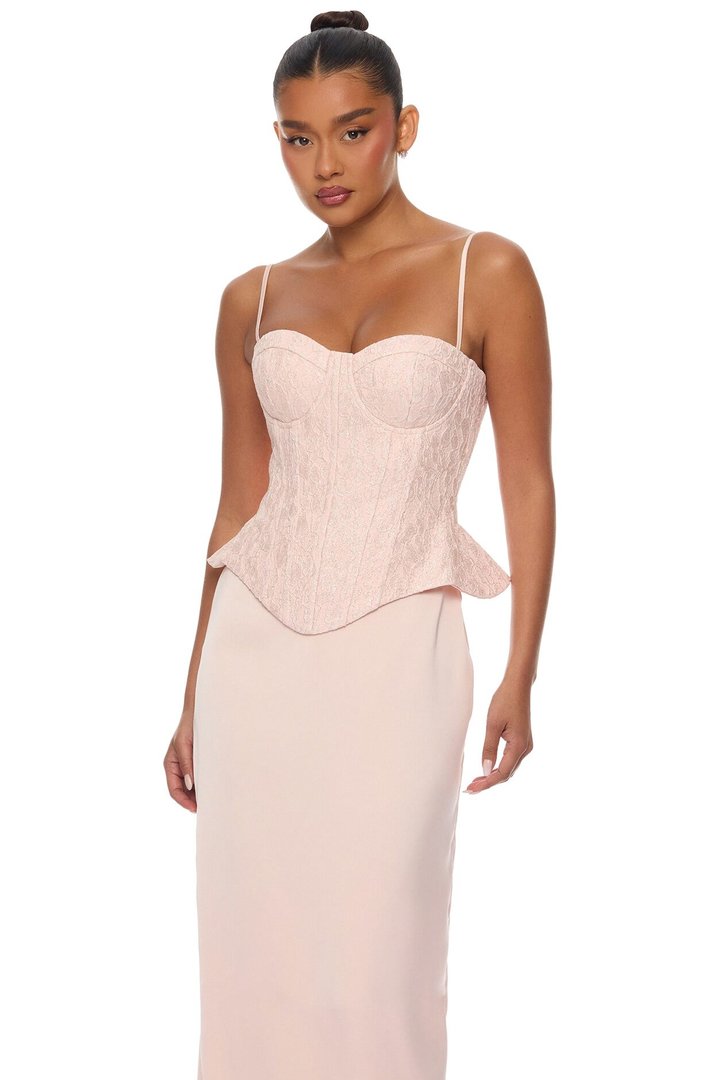 So Elegant Corset Skirt Set - Light Pink
