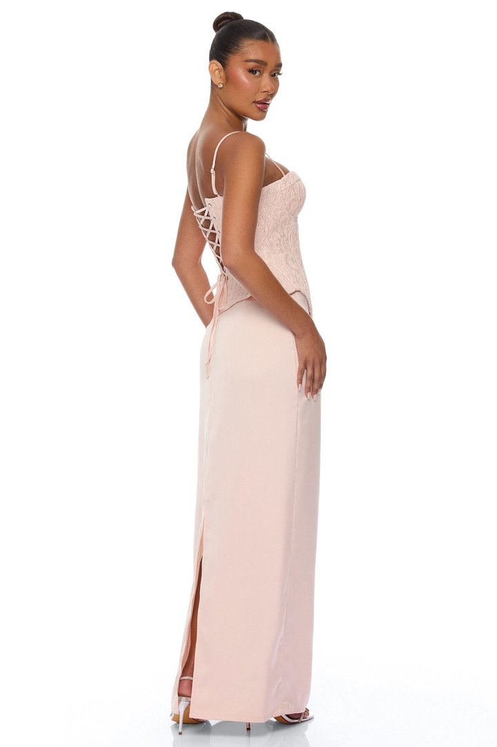 So Elegant Corset Skirt Set - Light Pink
