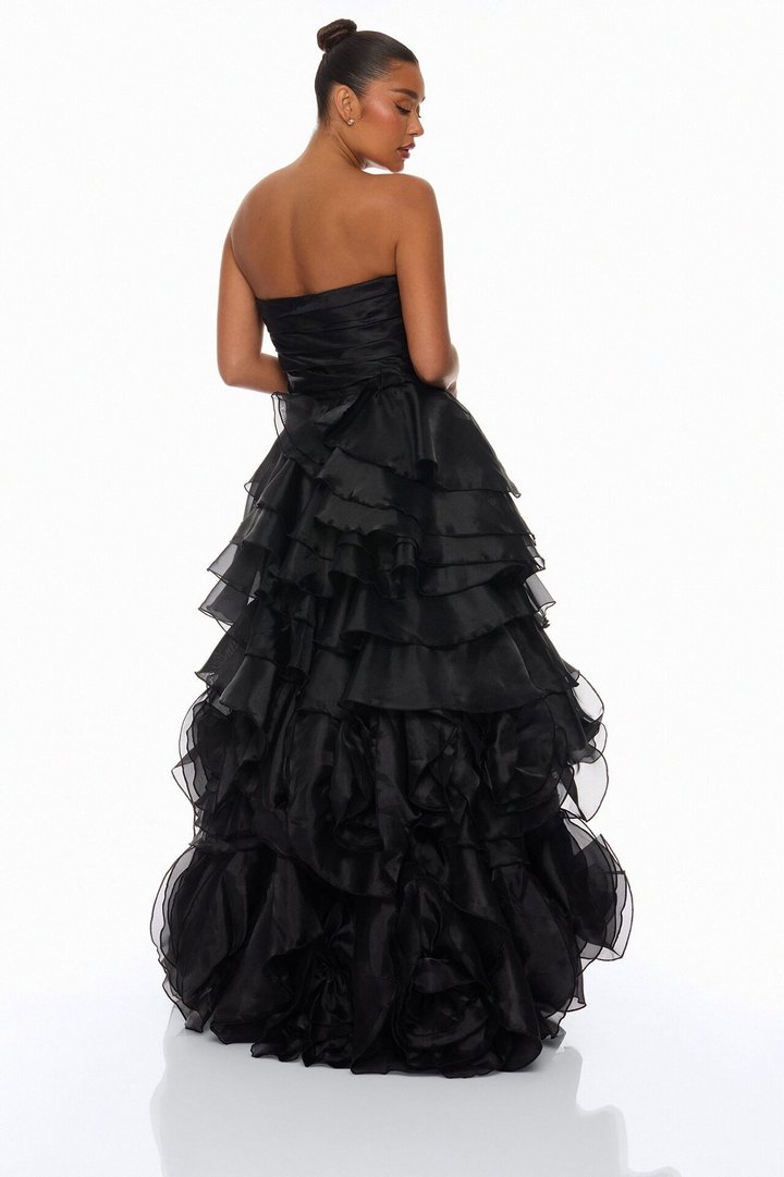 Starstruck Ruffle Organza Gown - Black