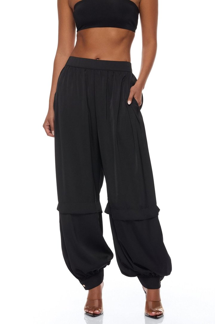 Cathryn Satin Balloon Pant - Black