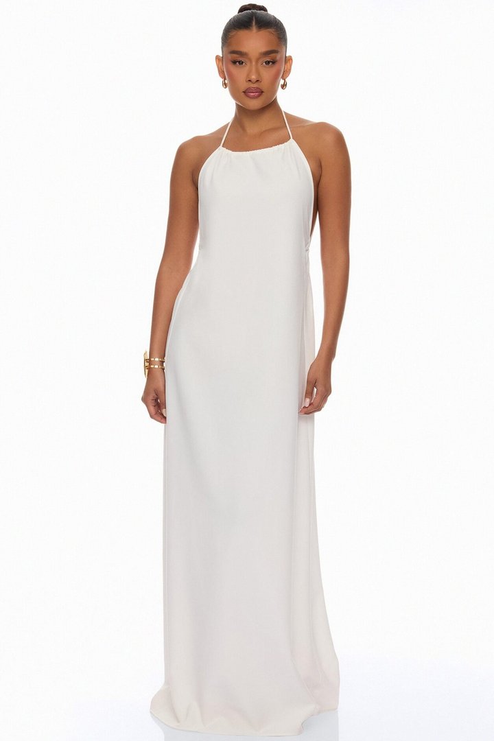 Zelara Backless Maxi Dress - White