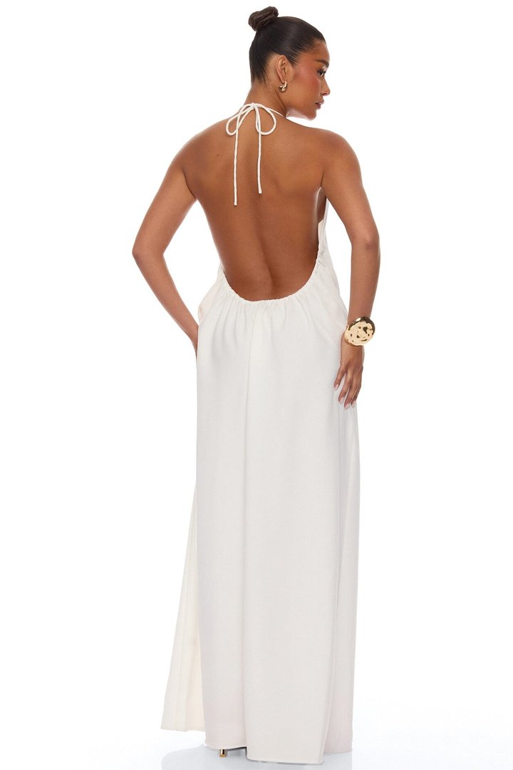 Zelara Backless Maxi Dress - White