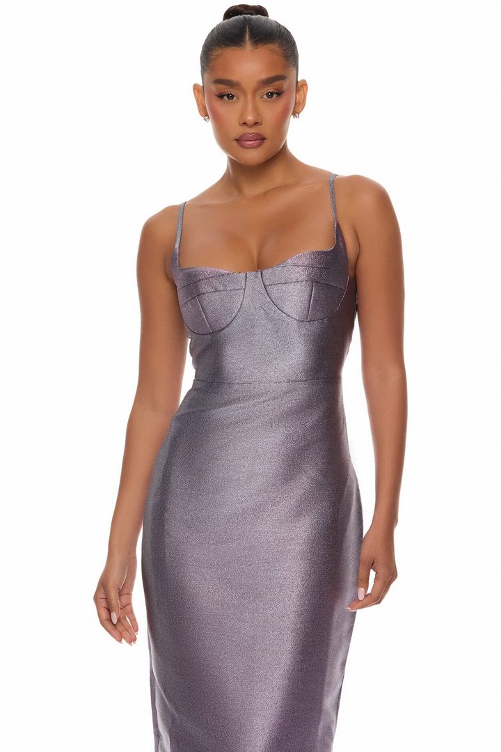 Cosmic Dream Metallic Maxi Dress - Blue/combo