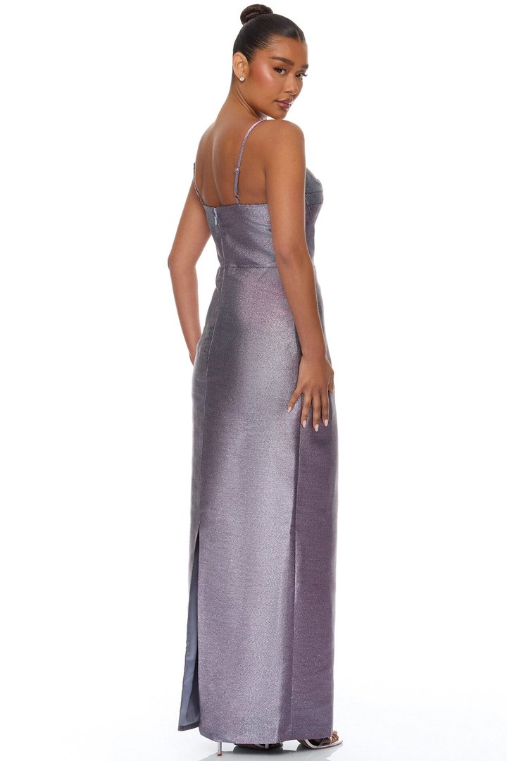 Cosmic Dream Metallic Maxi Dress - Blue/combo