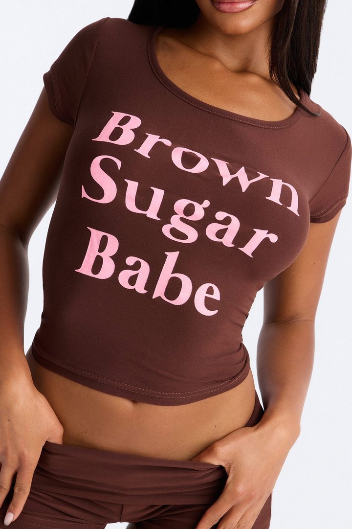 Brown Sugar Babe PJ Short Set - Dark Brown