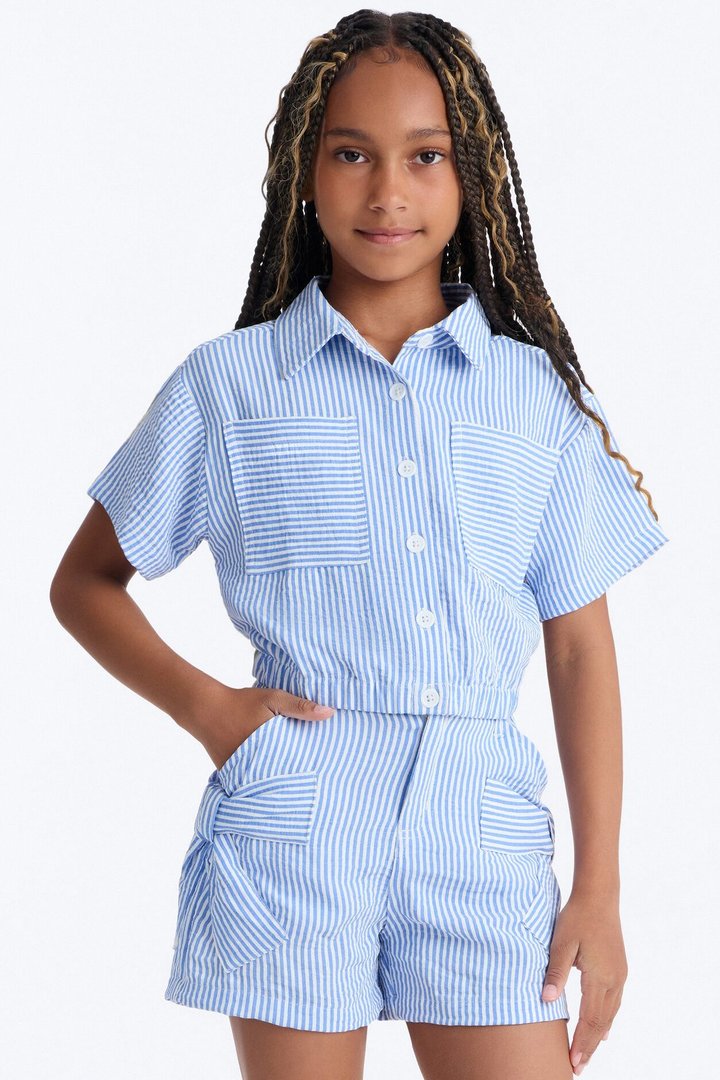 Mini Just Can't Wait Short Set - Blue