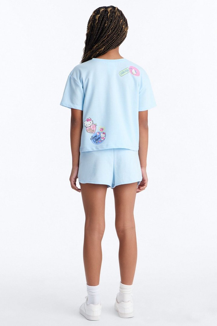 Mini Hello Kitty Happy Times Short Set - Light Blue