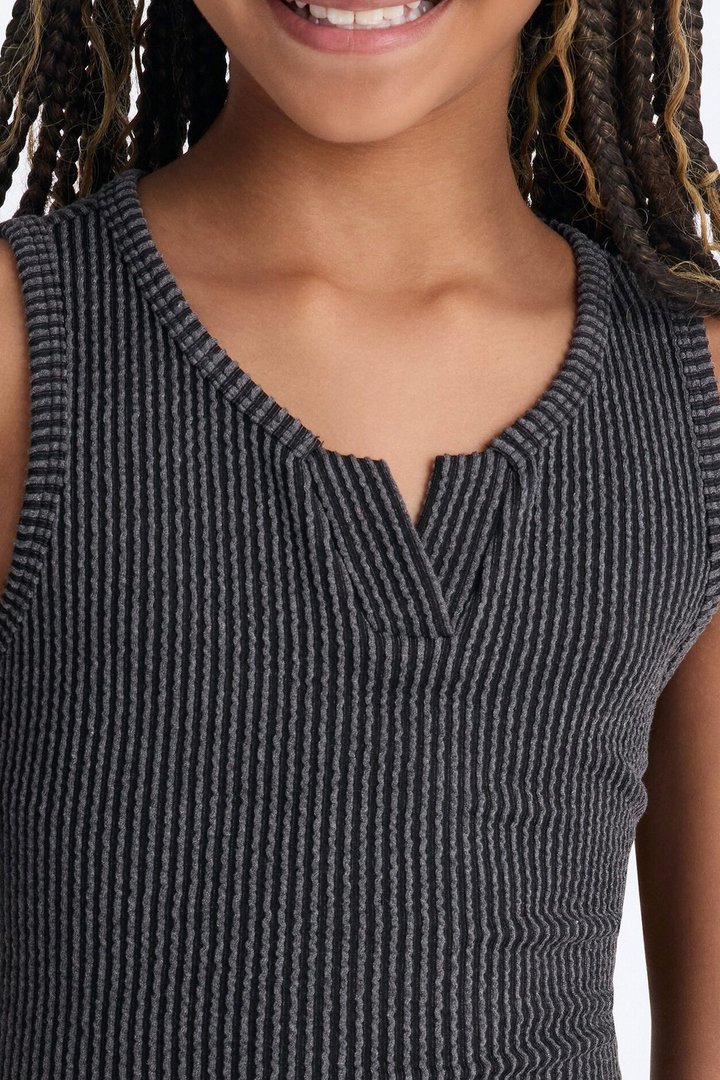 Mini Leanne Ribbed Romper - Black