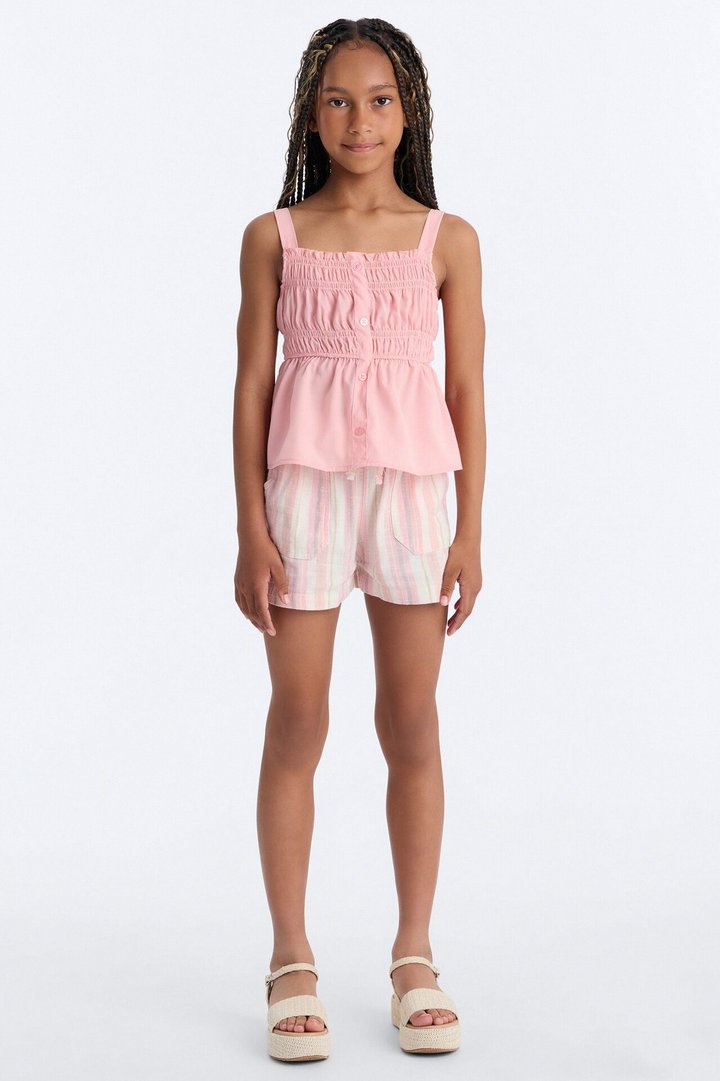 Mini Savor The Sunshine Short Set - Coral/combo