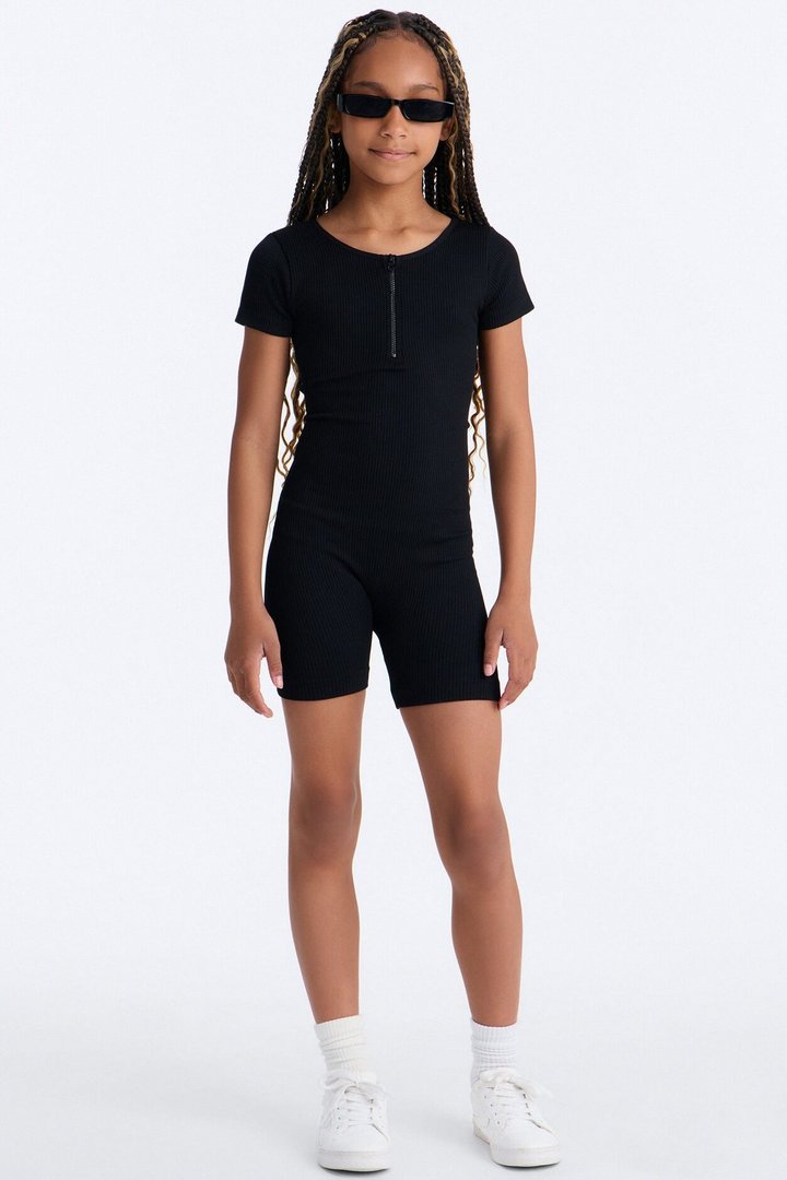 Mini On And On Short Sleeve Romper - Black