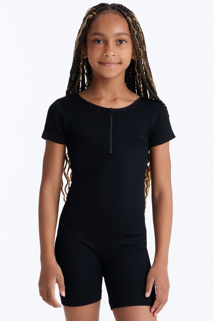 Mini On And On Short Sleeve Romper - Black