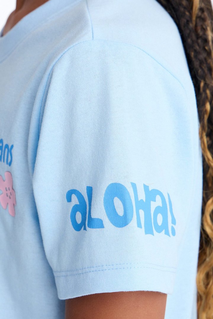 Mini Stitch Ohana Means Family Bike Short Set - Blue