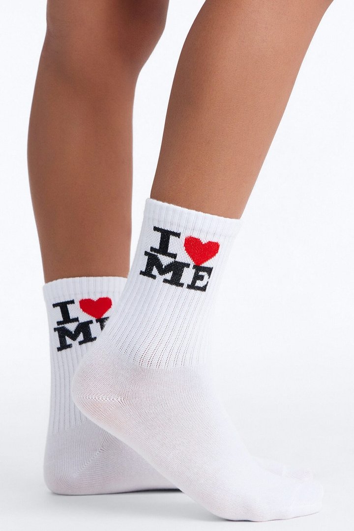 Mini I Love Myself Socks - White/combo