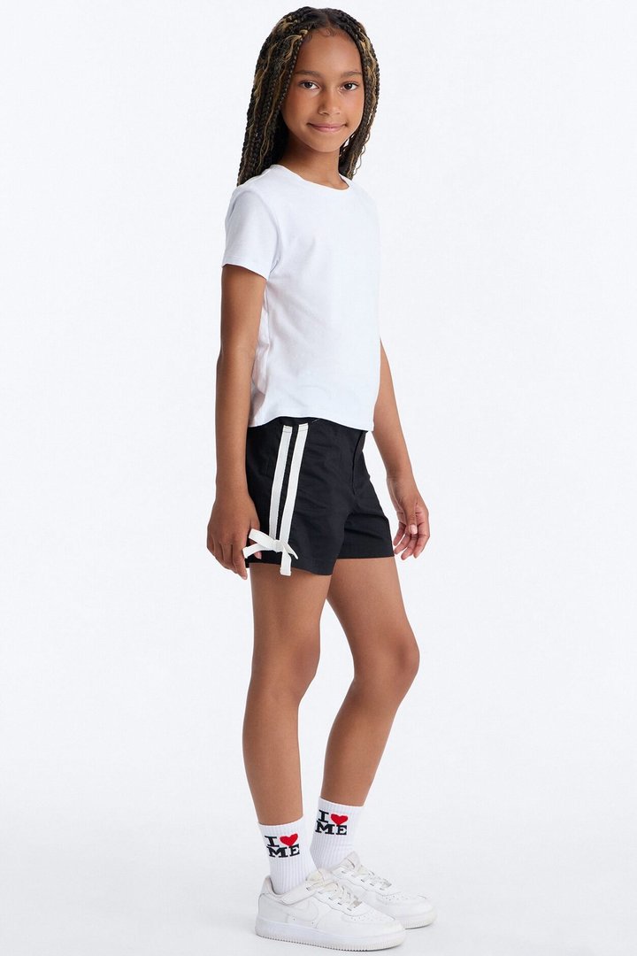 Mini Rachel Girly Poplin Short - Black