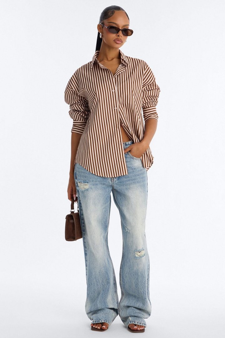 Newport Striped Shirt - Chocolate/Combo