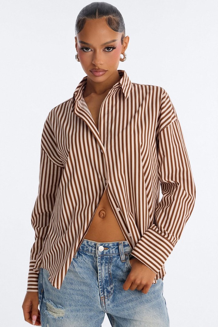 Newport Striped Shirt - Chocolate/Combo