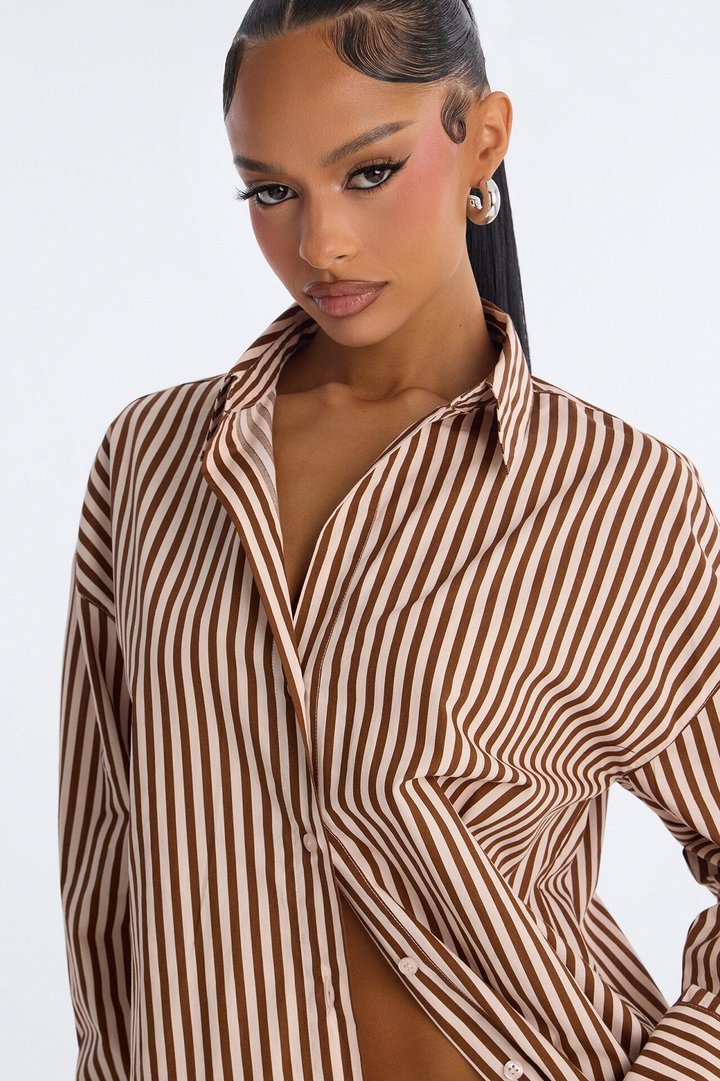 Newport Striped Shirt - Chocolate/Combo