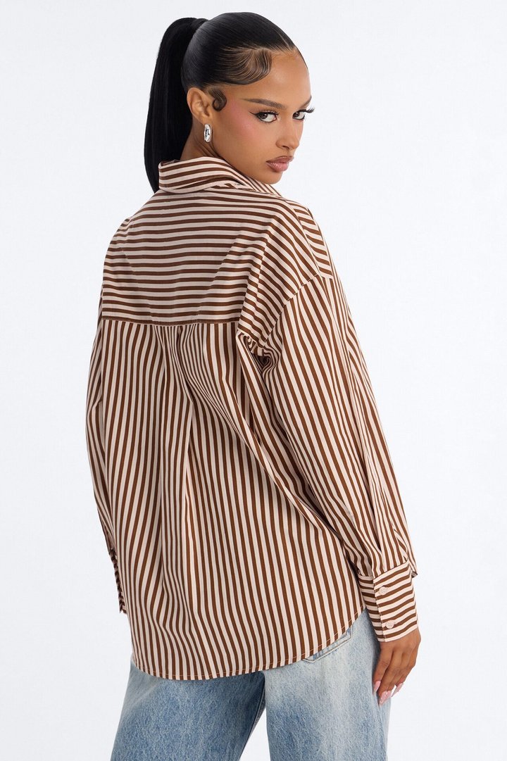 Newport Striped Shirt - Chocolate/Combo