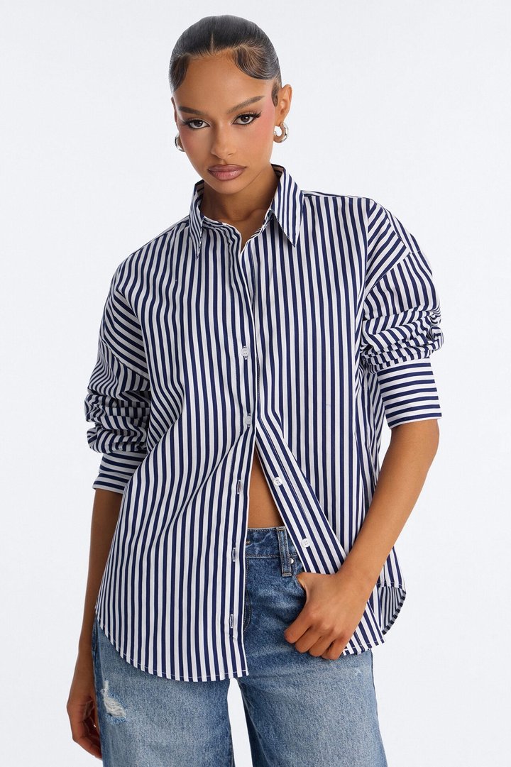 Newport Striped Shirt - Navy/combo