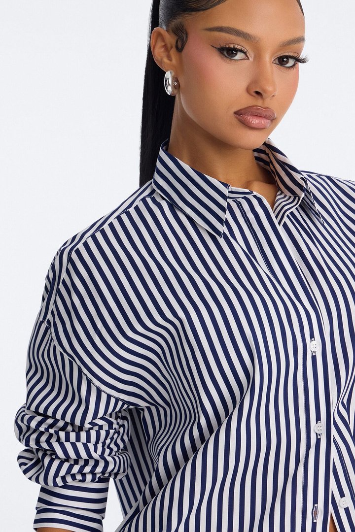 Newport Striped Shirt - Navy/combo