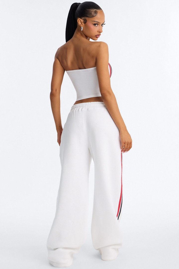 Cali 88' Strapless Fleece Pant Set - White/combo