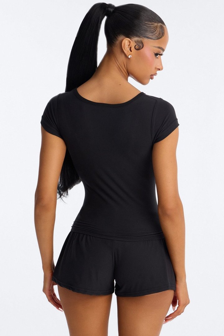 Gods Plan Not Mine PJ Short Set - Black